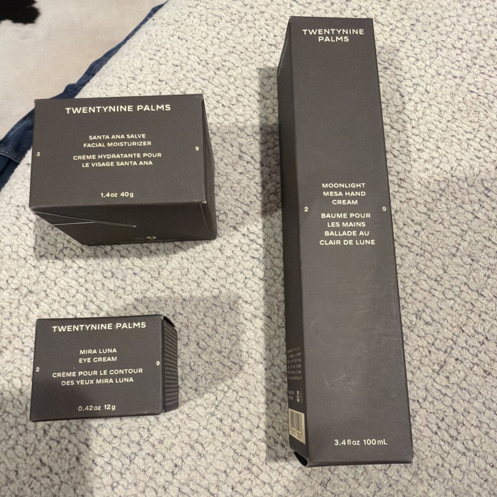 Twenty Nine Palms 3 Piece Skincare Set Hand Cream Eye‎ Cream Facial Moisturizer